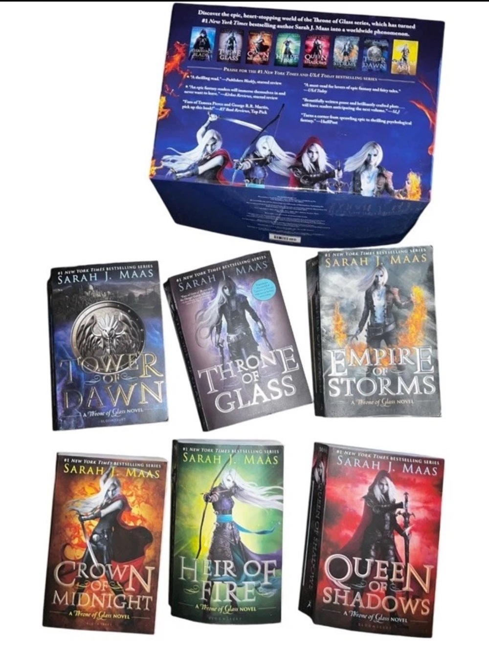 Sarah J. Maas Throne of Glass Lot of 6 Book Set OOP Covers, Error and Slipcaae